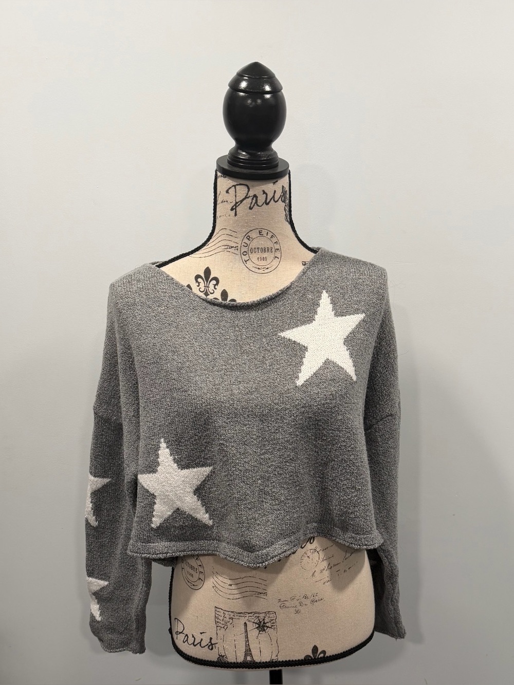 SHEIN Star Print Cropped Sweater, Size Small